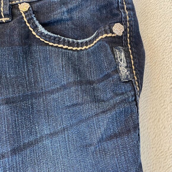 Silver Jeans Woman's Suki Capri Jeans W33 Dark Wash Cotton-Blend Casual - Picture 10 of 14